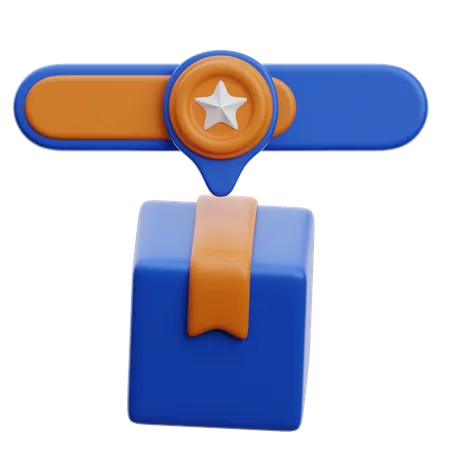 Gift Box With Rating Star Ribbon  3D Icon