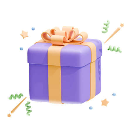 Gift Box With Ribbon  3D Icon