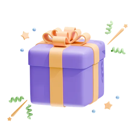 Gift Box With Ribbon  3D Icon