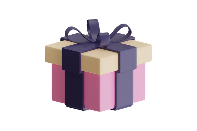 Gift Box With Ribbon  3D Icon