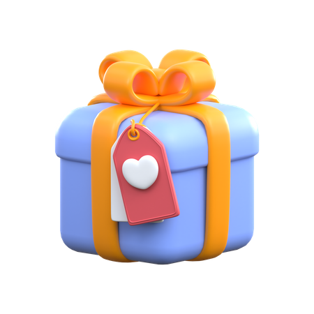 GIFT BOX WITH TAG 3D Icon