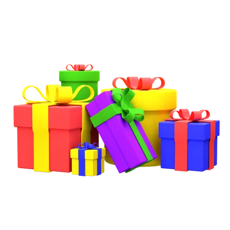 Gift Boxes 3 D Illustration Christmas 3 D Icon Pack 3D Icon