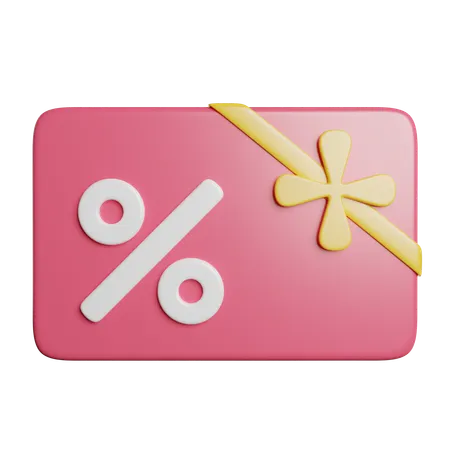 Gift Card Coupon 3D Icon