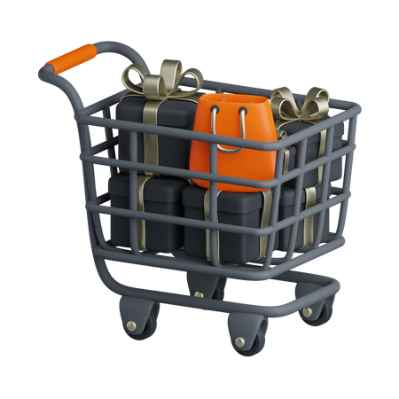 Gift Cart Discount 3D Icon