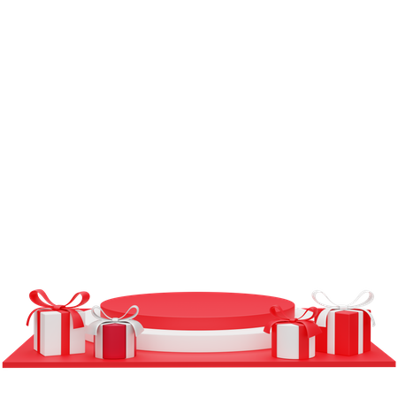 Gift Christmas Podium  3D Icon