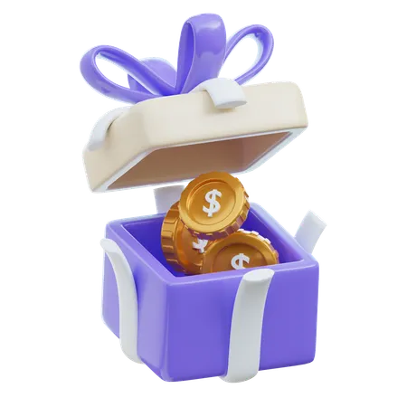 Gift Coin  3D Icon