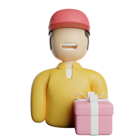 Gift Delivery Courier 3D Icon