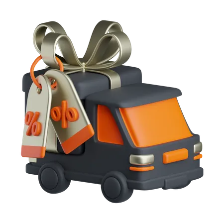 Gift Delivery Truck 3D Icon