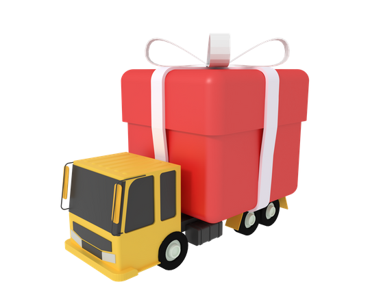 Gift Delivery Truck  3D Icon