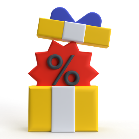 Gift Discount  3D Icon