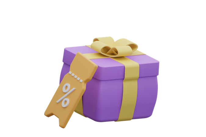 Gift Discount  3D Icon