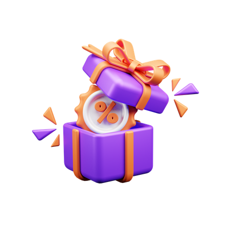 Gift Discount  3D Icon