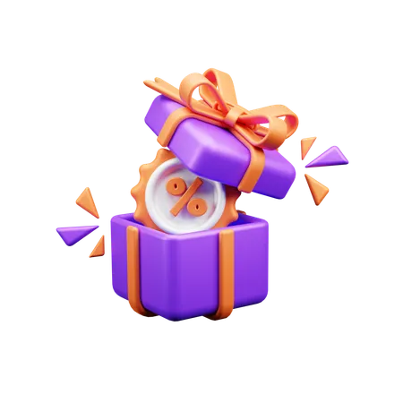 Gift Discount  3D Icon