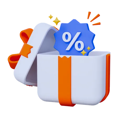 Gift Discount  3D Icon