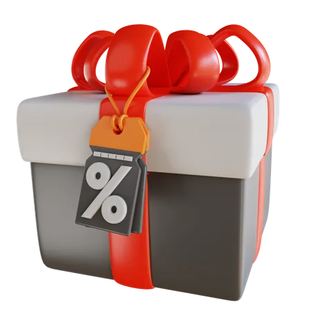 3 D Illustration Gift Box Discount Voucher 3D Icon