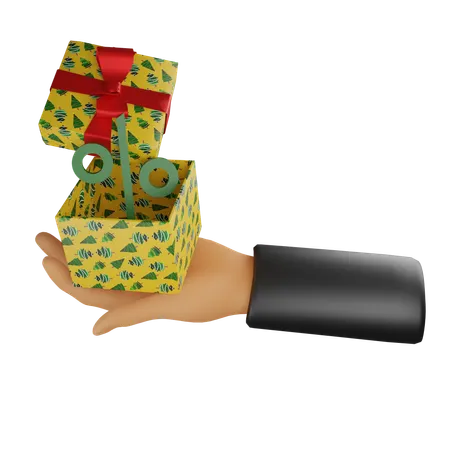 Gift Discount Hand  3D Icon