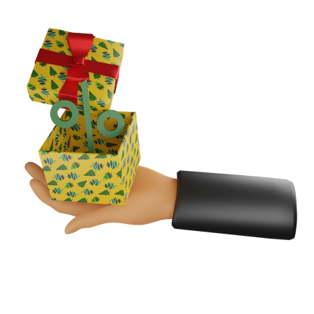 Gift Discount Hand  3D Icon