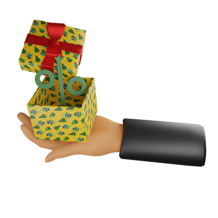 Gift Discount Hand  3D Icon