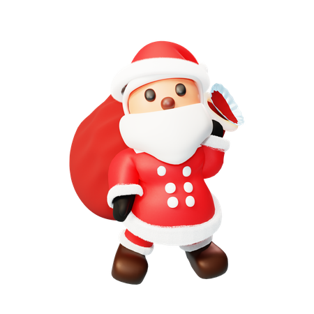 Gift distribution by Santa Claus  3D Illustration