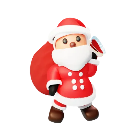Gift distribution by Santa Claus  3D Illustration
