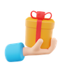 hand gift 3d logo