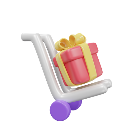 Gift In The Cart  3D Icon