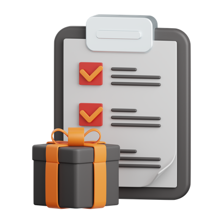 Gift List  3D Icon