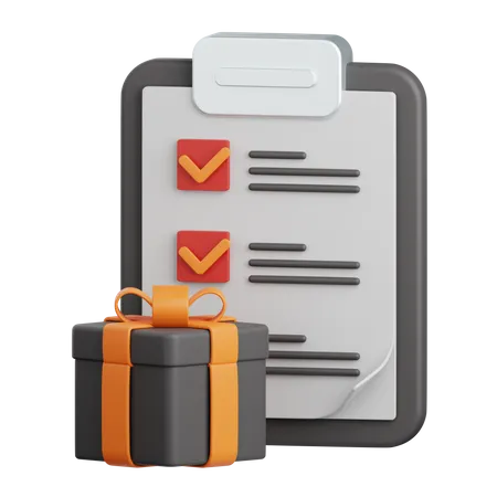 Gift List  3D Icon