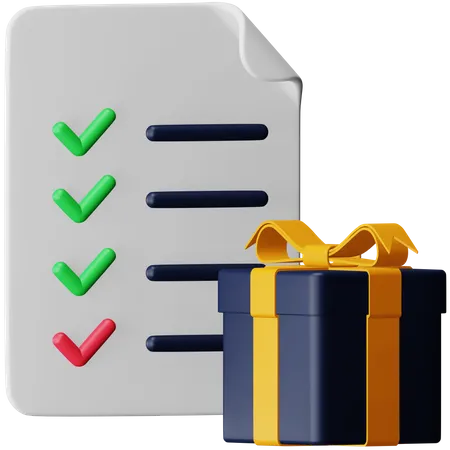 Gift List  3D Icon