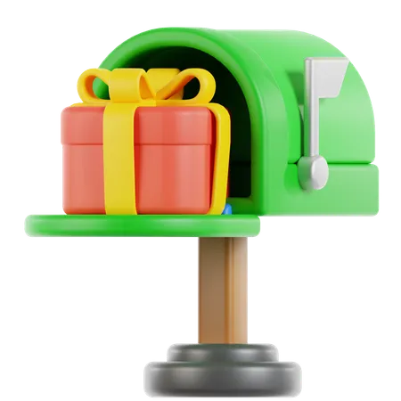 Gift on Mail Box  3D Icon