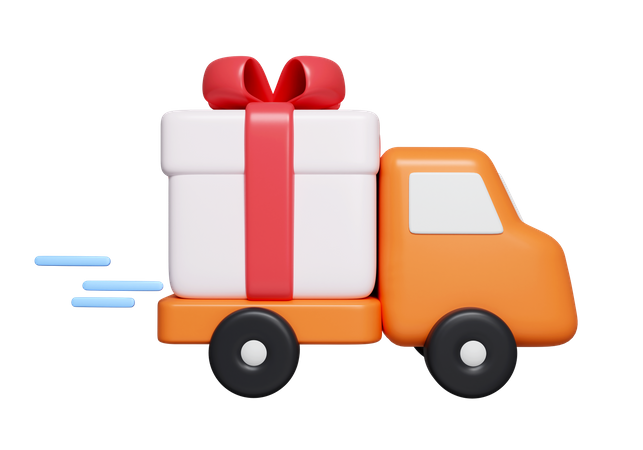 Gift On Truck  3D Icon