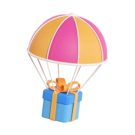 Gift Parachute 3D Icon