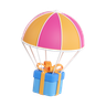 3d gift parachute illustration