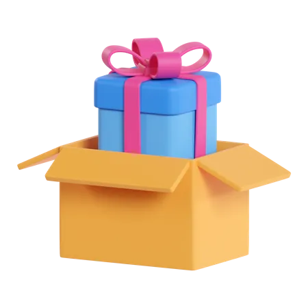 Gift Parcel 3D Icon
