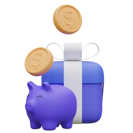 Gift Savings  3D Icon