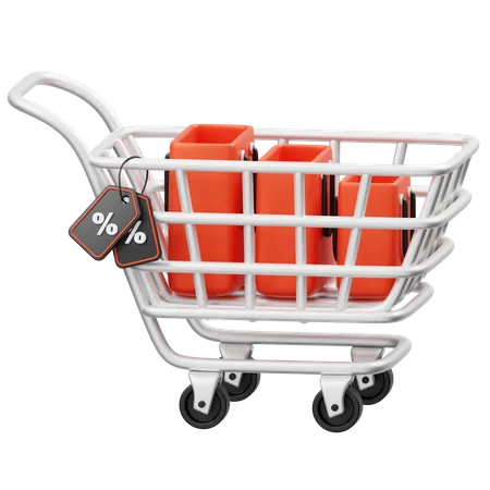 Gift Shopping Trolley  3D Icon