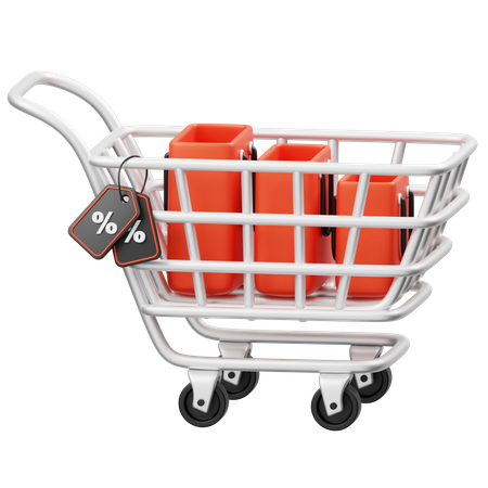 Gift Shopping Trolley 3D Icon