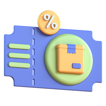 Gift Voucher Coupon 3D Icon