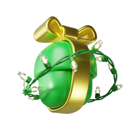 Gift With Christmas Lights  3D Icon