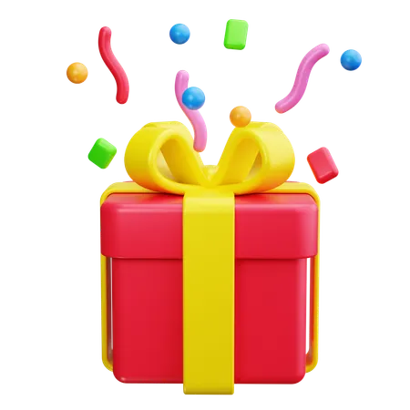 Gift with Confetti  3D Icon