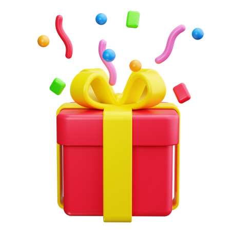 Gift with Confetti  3D Icon