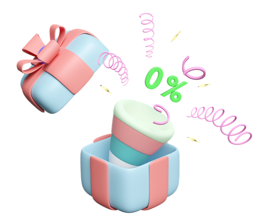 Gift With Confetti  3D Icon
