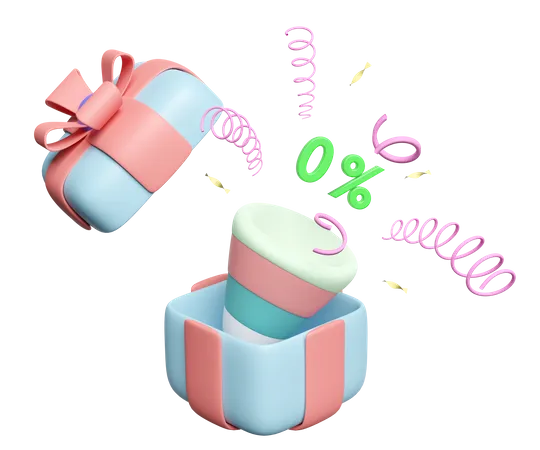 Gift With Confetti  3D Icon