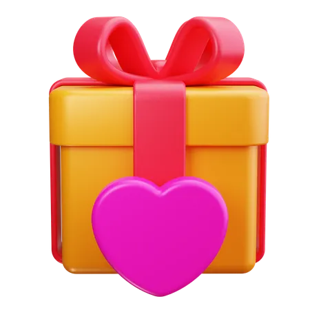 Gift with Heart  3D Icon