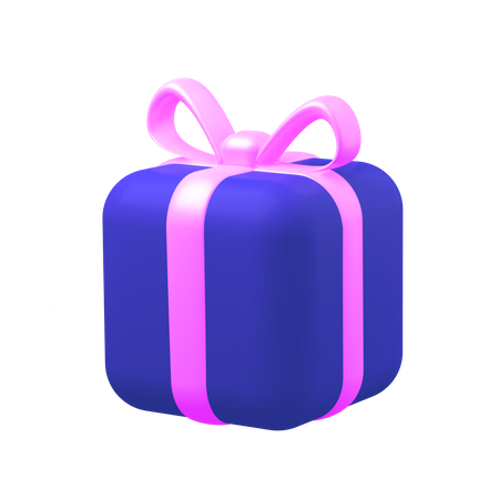 Gift With Pink Ribbon  3D Illustration