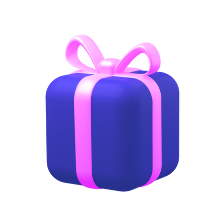 Gift With Pink Ribbon 3D Illustration