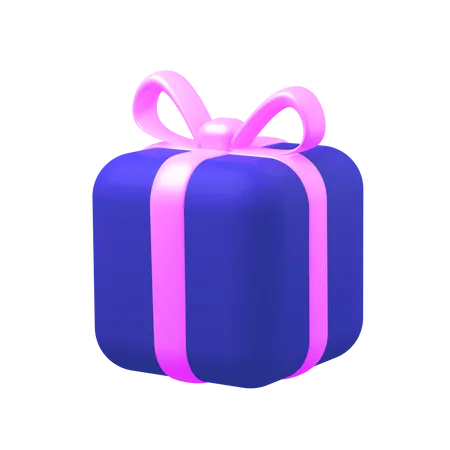 Gift With Pink Ribbon  3D Illustration