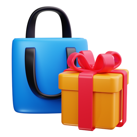 Gift with shopping bag  3D Icon