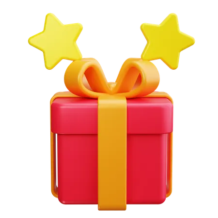 Gift with Star Symbol  3D Icon