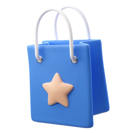 3 D Illustration Giftbag With Start 3D Icon